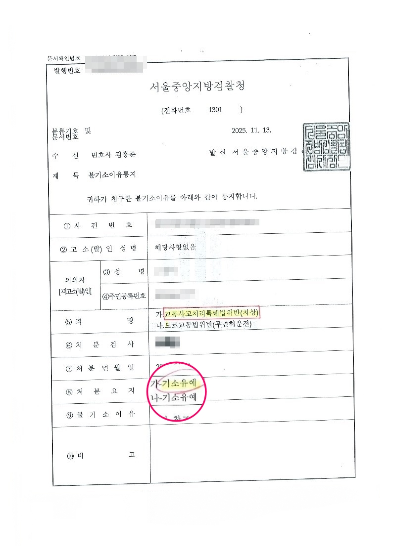 기소유예 결정문